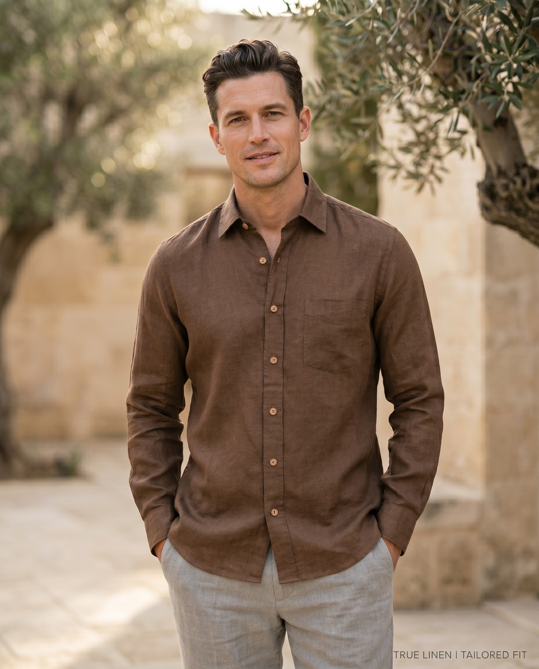 ACES Brown Linen Shirt