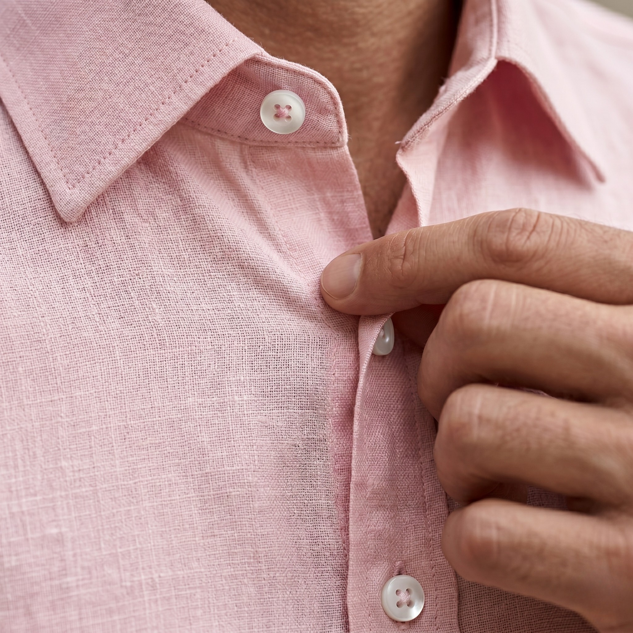 ACES Baby Pink Linen Shirt